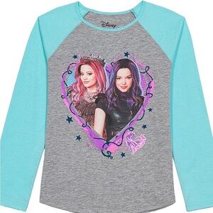 Disney Descendant Girls Heart Graphic long Sleeves Tee Jumping Beans Size 6X